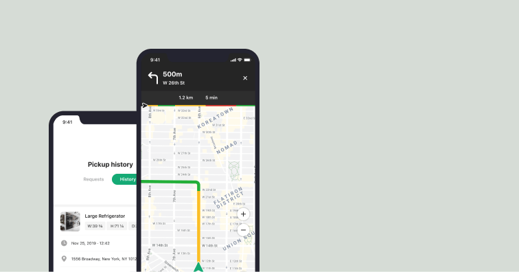 garbage transportation app screens