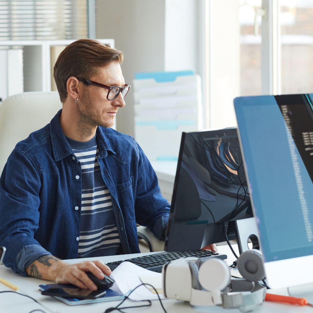 App Development Agency developer man working with laptop