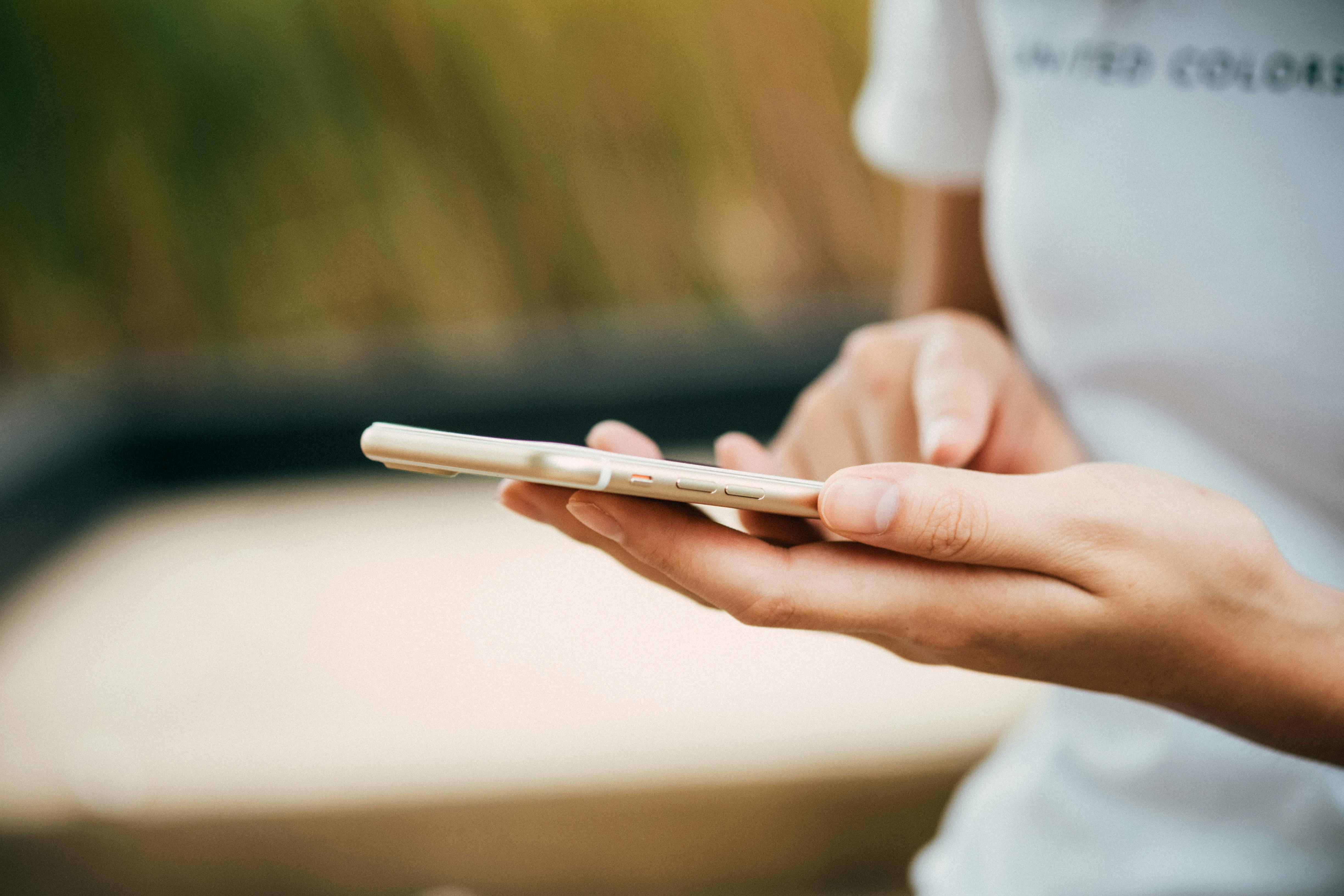 phone in woman hands