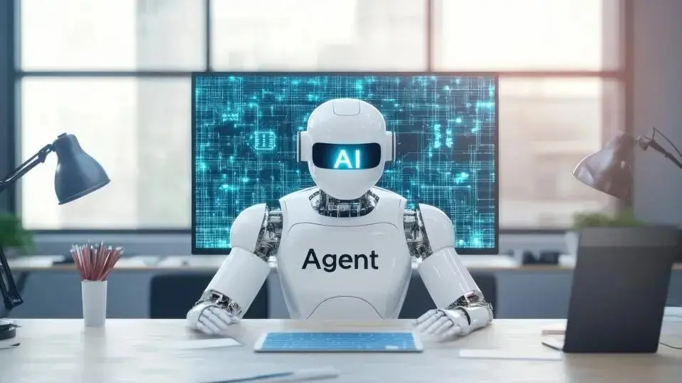 AI-Agent siting at the desk